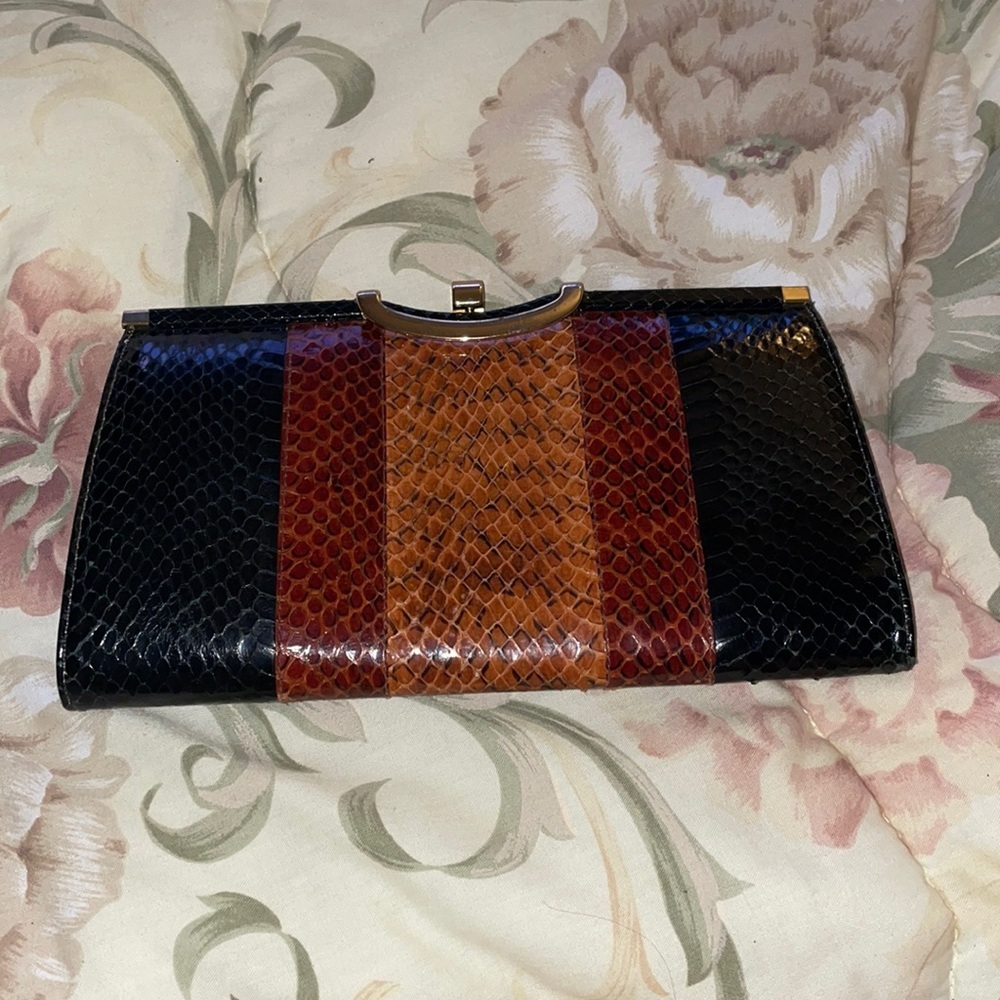 Naor Vintage Genuine snake clutch bag